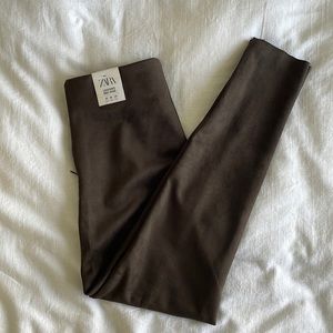 Suede Zara Leggings - Chocolate Brown - Medium